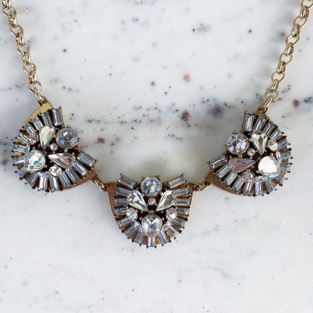 "Tenley" Necklace || Clear Crystal Statement - Picture 4 of 13